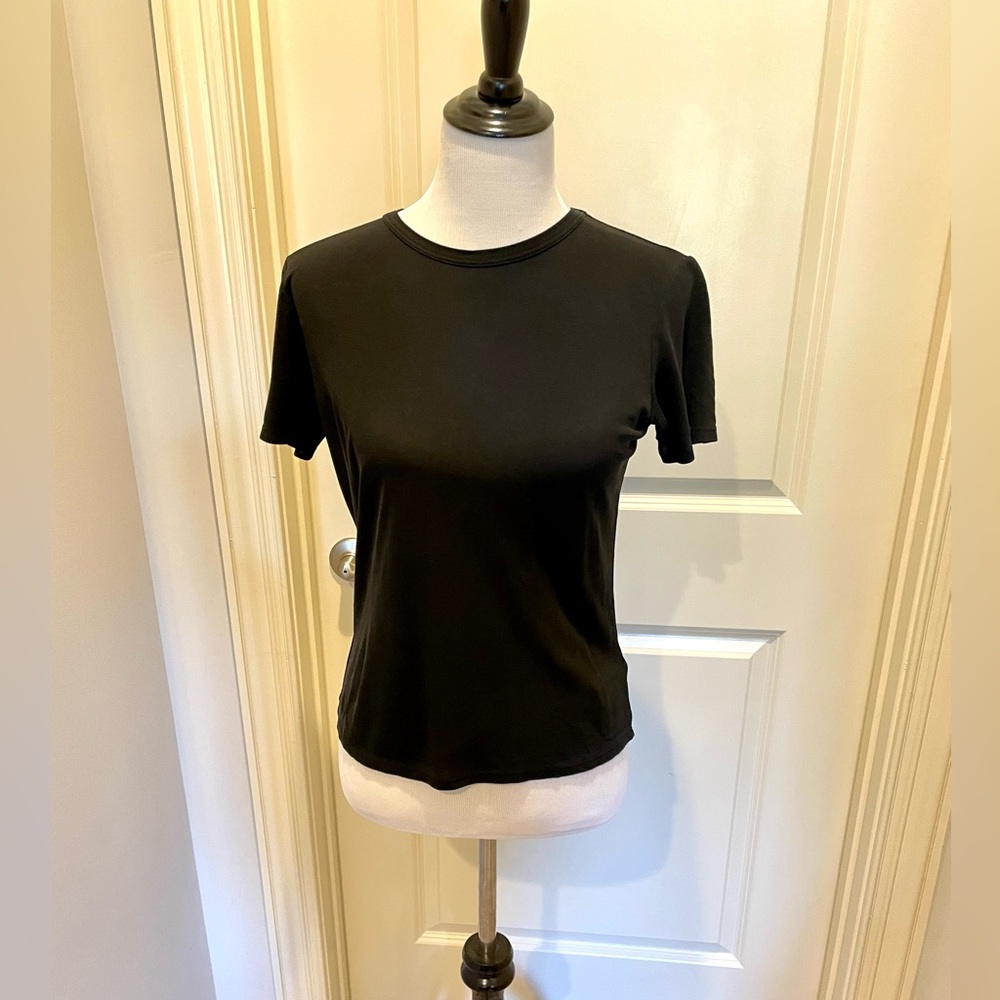 Evan Picone Black Sick Short Sleeve Top